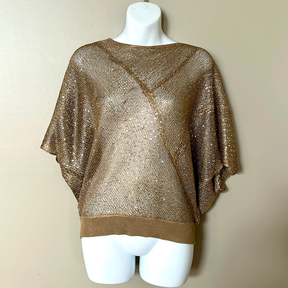 Gold sequence knit sweater
